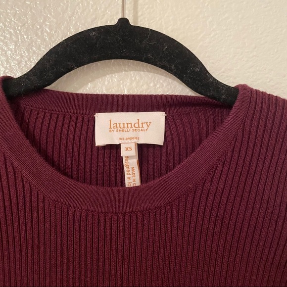 Laundry Maroon Open Shoulder Sweater Dress XS - Picture 4 of 8